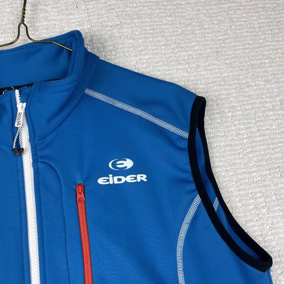 EIDER France Soft Shell Vest Light weigh Windbreaker Men's M Blue Hiking Read* - Picture 9 of 16